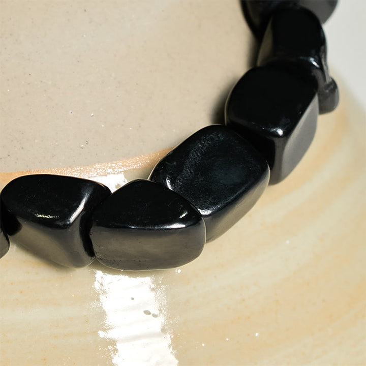 Pulsera de cuentas de protección de shungita auténtica y natural de 8 mm con Buddha Stones - image 4