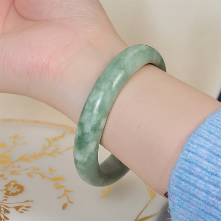 Brazalete de prosperidad con diseño simple de jade natural y Buddha Stones - image 4