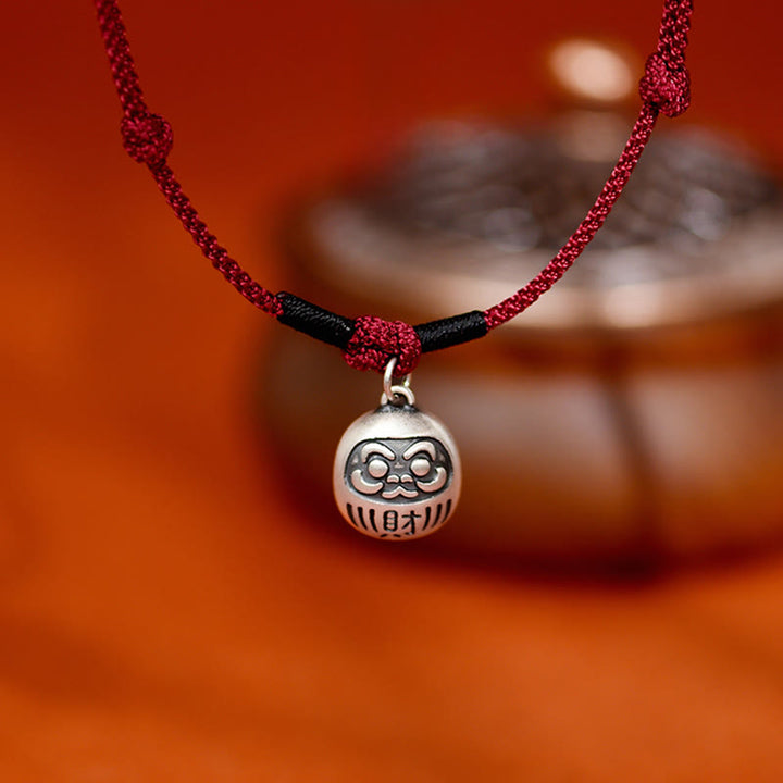 Colgante de plata con Buddha Stones para atraer la fortuna, símbolo Fu, hilo rojo, collar ajustable para gatos y perros pequeños. - image 1