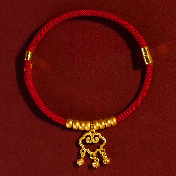 Collar ajustable con cuentas de hilo rojo de Buddha Stones para gatos y perros pequeños - Colgante de nube auspiciosa - 25-50 cm - image 9