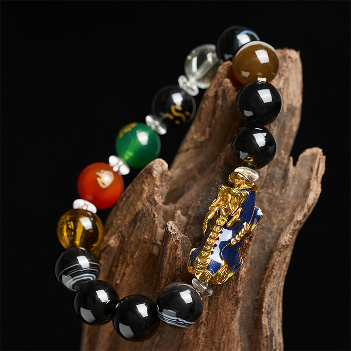 Pulsera positiva Pi Xiu con cuentas de sardónice y Buddha Stones que cambian de color con cinco elementos - image 3