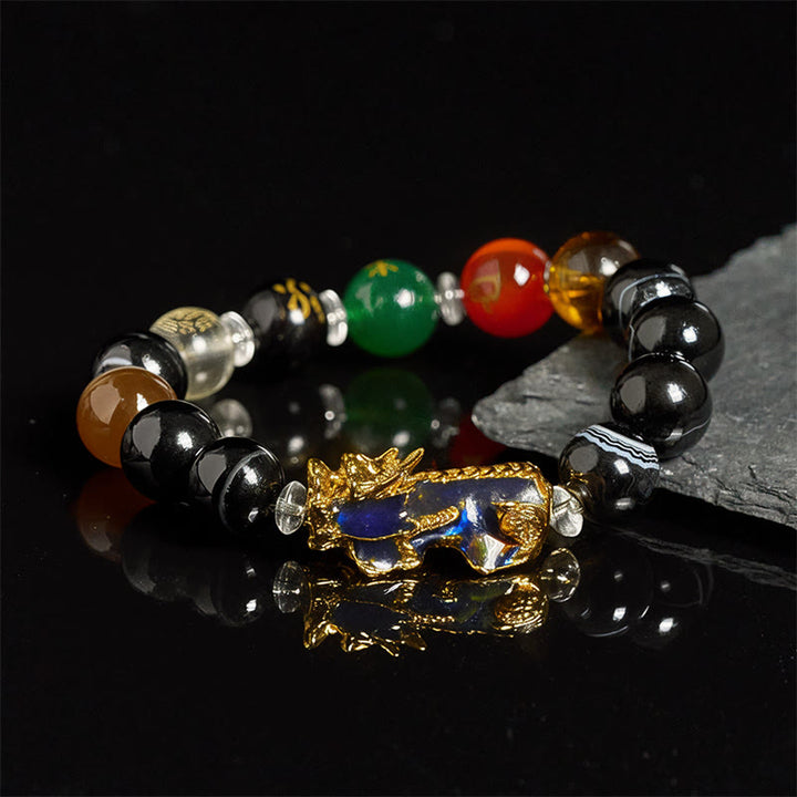 Pulsera positiva Pi Xiu con cuentas de sardónice y Buddha Stones que cambian de color con cinco elementos - image 8