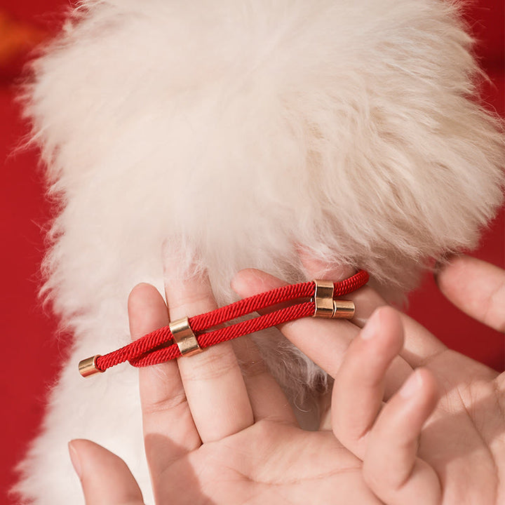 Colgante de metal con Buddha Stones, hilo rojo, paz, alegría, bendición, protección, collar ajustable para gatos y perros pequeños. - image 10