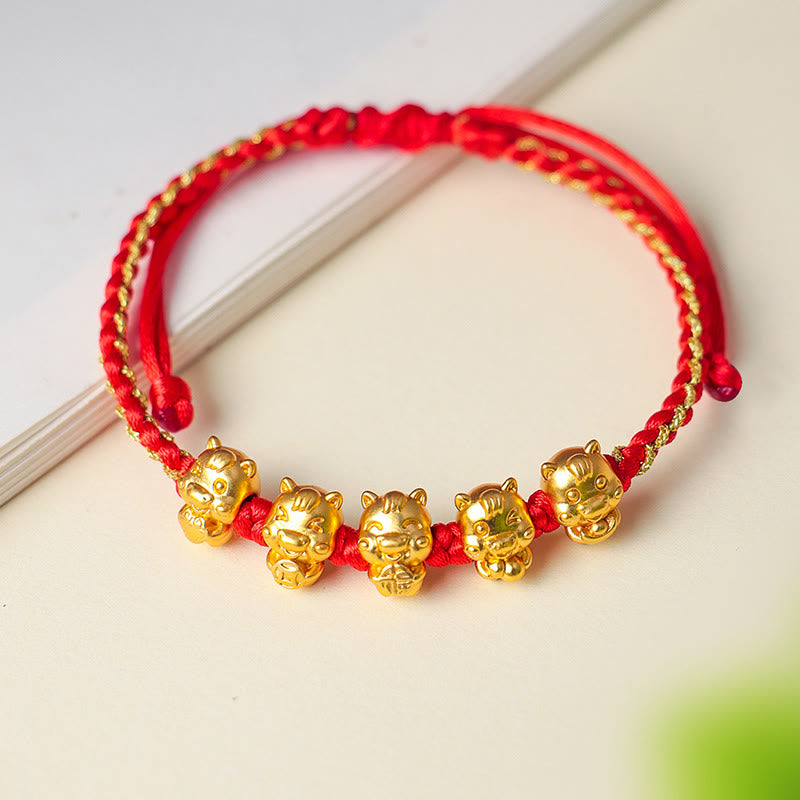 Pulsera de hilo rojo con el símbolo Fu de Buddha Stones en plata de ley 999, Año del Caballo y la Prosperidad - image 10