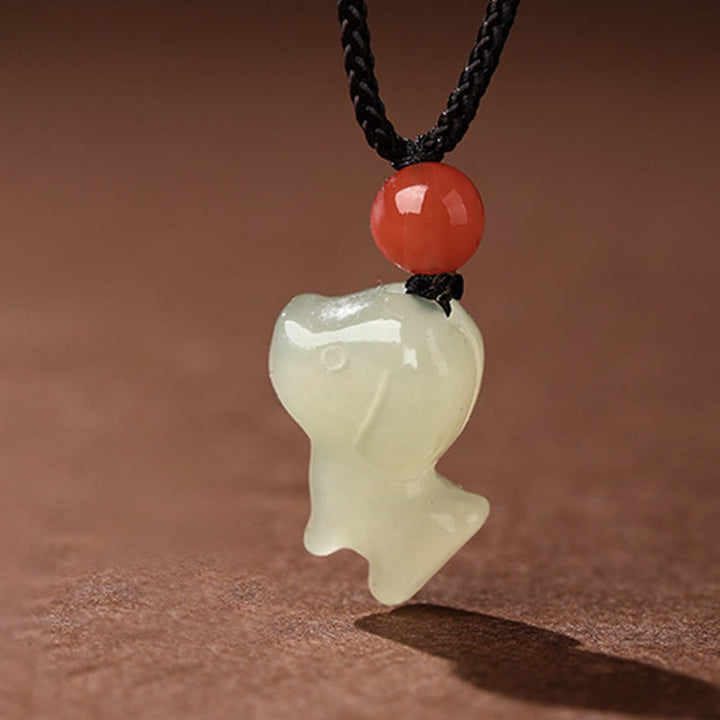 Collar con colgantes de prosperidad, Buddha Stones, año del caballo, jade, ágata roja del sur, zodiaco chino - Perro - image 26