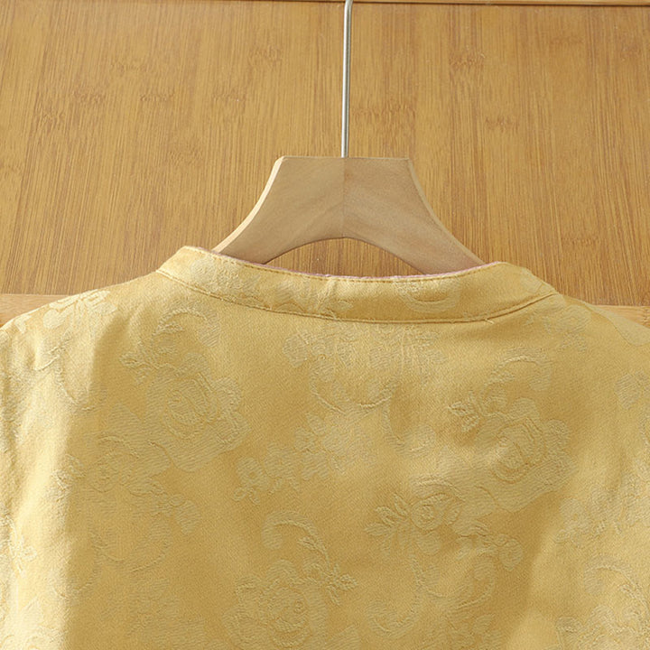 Chaleco sin mangas de algodón para mujer con estampado de flores y Buddha Stones y botones de rana - image 20