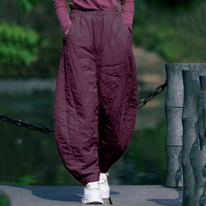 Pantalones de algodón gruesos Buddha Stones para mujer, tallas 7-8, con bolsillos - Púrpura - US14, UK/AU18, EU46 (4XL) - image 17
