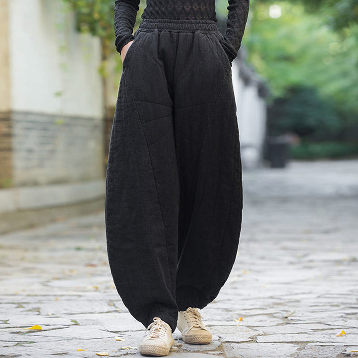 Pantalones de algodón gruesos Buddha Stones para mujer, tallas 7-8, con bolsillos - Negro - US14, UK/AU18, EU46 (4XL) - image 11