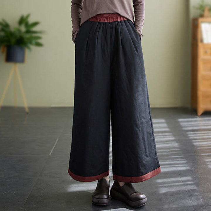 Pantalones casuales de pierna ancha con bolsillos para mujer de Buddha Stones - image 2