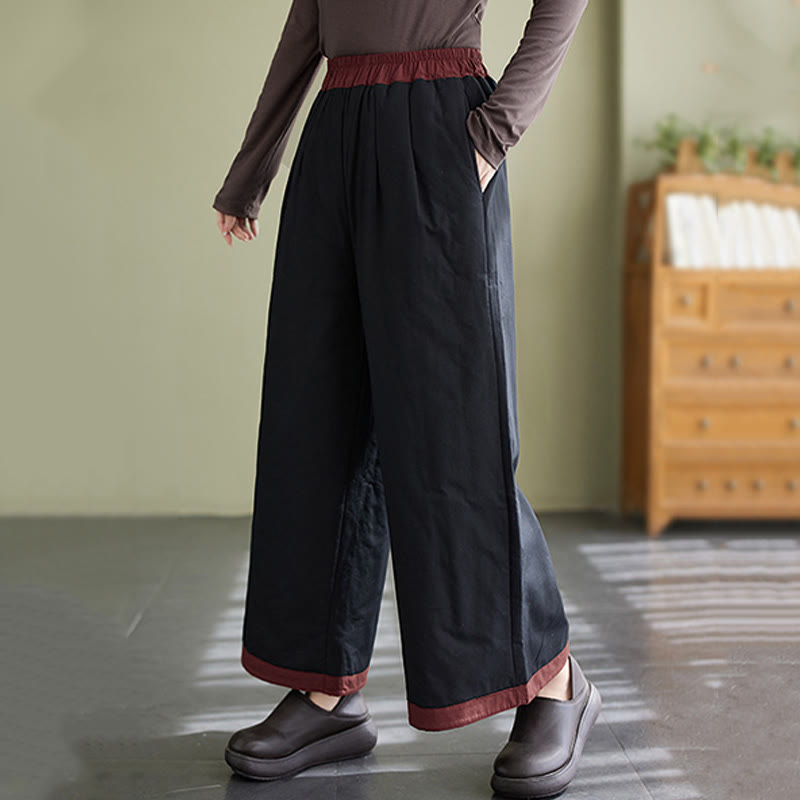 Pantalones casuales de pierna ancha con bolsillos para mujer de Buddha Stones - image 4