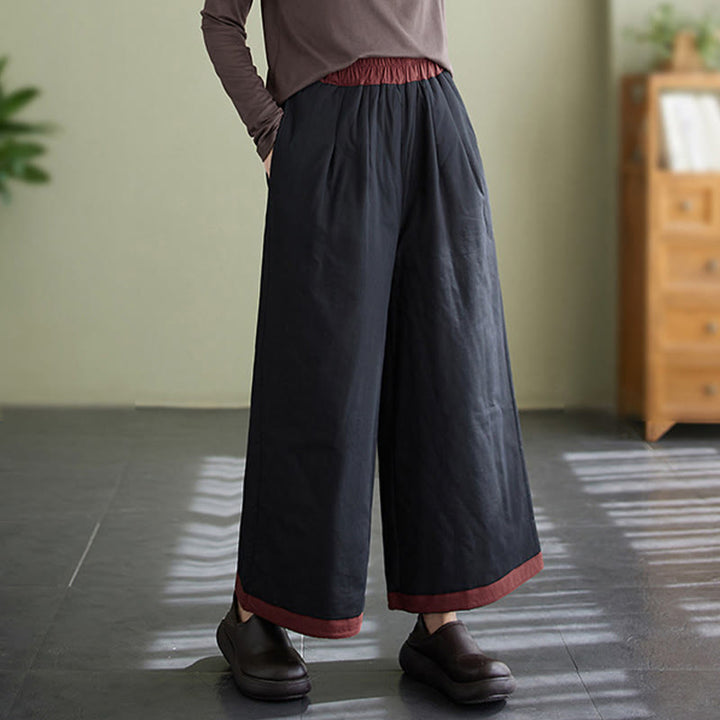 Pantalones casuales de pierna ancha con bolsillos para mujer de Buddha Stones - image 3