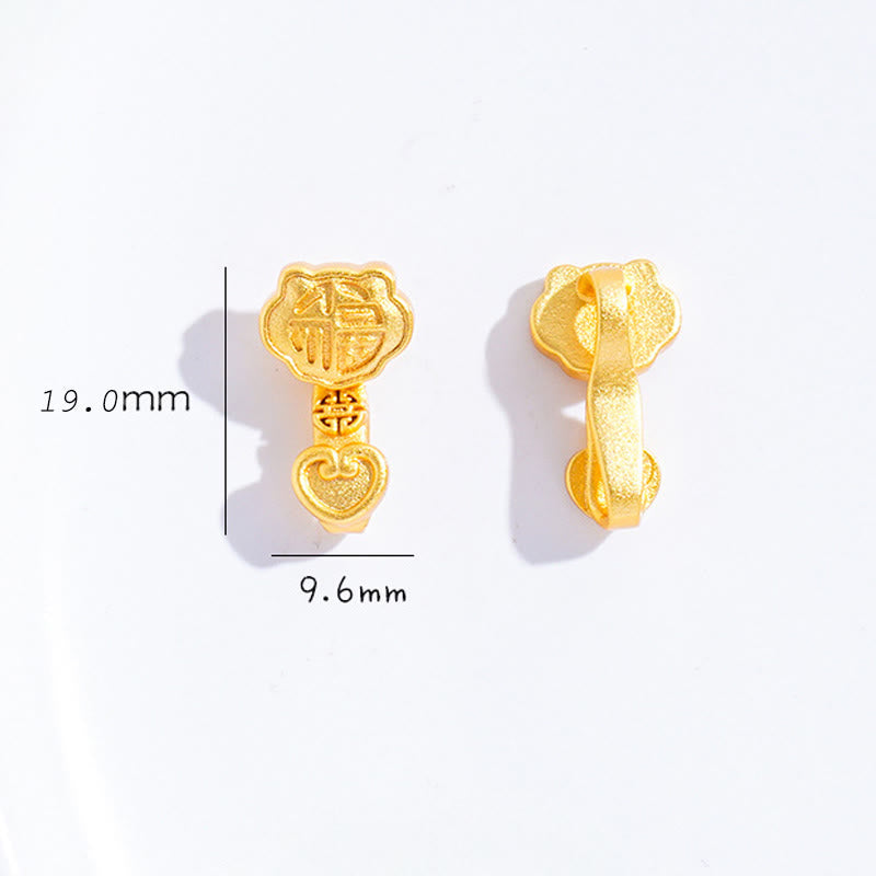 Buddha Stones Pulsera de la suerte ajustable con cuerda de oro bañada en cobre y mango de Ruyi Fu - image 9