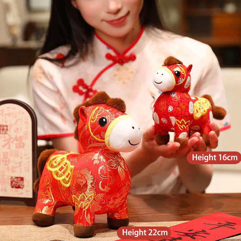 Muñeco de peluche con monedas de cobre del Año del Caballo y Buddha Stones para decoración del hogar - image 11