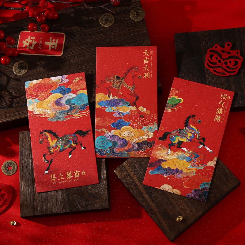 Buddha Stones para el Año del Caballo 2026, bendiciones de Año Nuevo, 6 sobres rojos chinos - image 13