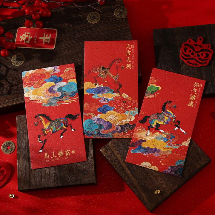 Buddha Stones para el Año del Caballo 2026, bendiciones de Año Nuevo, 6 sobres rojos chinos - image 13