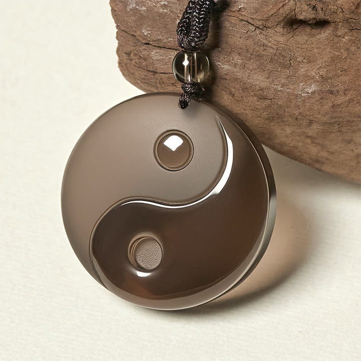 Buddha Stones, obsidiana negra, taoísmo, cinco montañas sagradas, Mantra de nueve caracteres tallado, purificación, colgante de collar Yin Yang - image 18
