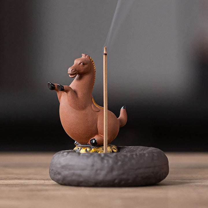 Quemador de incienso con Buddha Stones para el Año del Caballo 2026. - Caballo marrón de pie (7,4 x 7,4 x 7,2 CM) - image 4