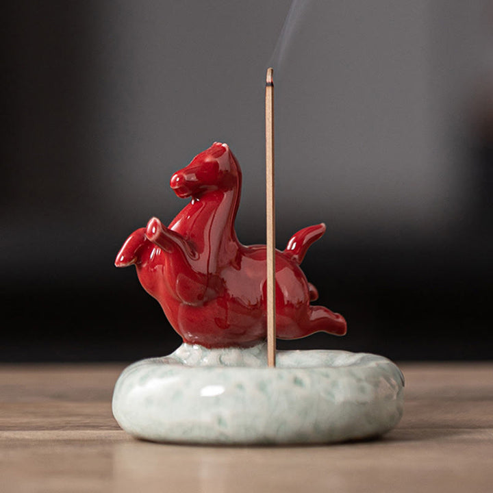 Quemador de incienso con Buddha Stones para el Año del Caballo 2026. - Caballo rojo volador (7,4 x 7,4 x 7,2 CM) - image 5