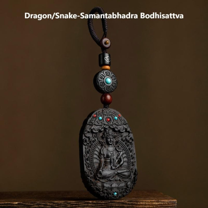 Buddha Stones, zodiaco chino, Buda natal, año del caballo, Om Mani Padme Hum, bendición de ébano y loto. - Dragón/Serpiente-Samantabhadra Bodhisattva - image 22