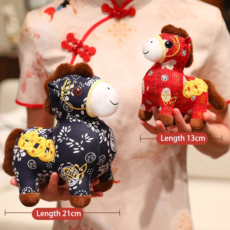 Muñeco de peluche con monedas de cobre del Año del Caballo y Buddha Stones para decoración del hogar - image 21