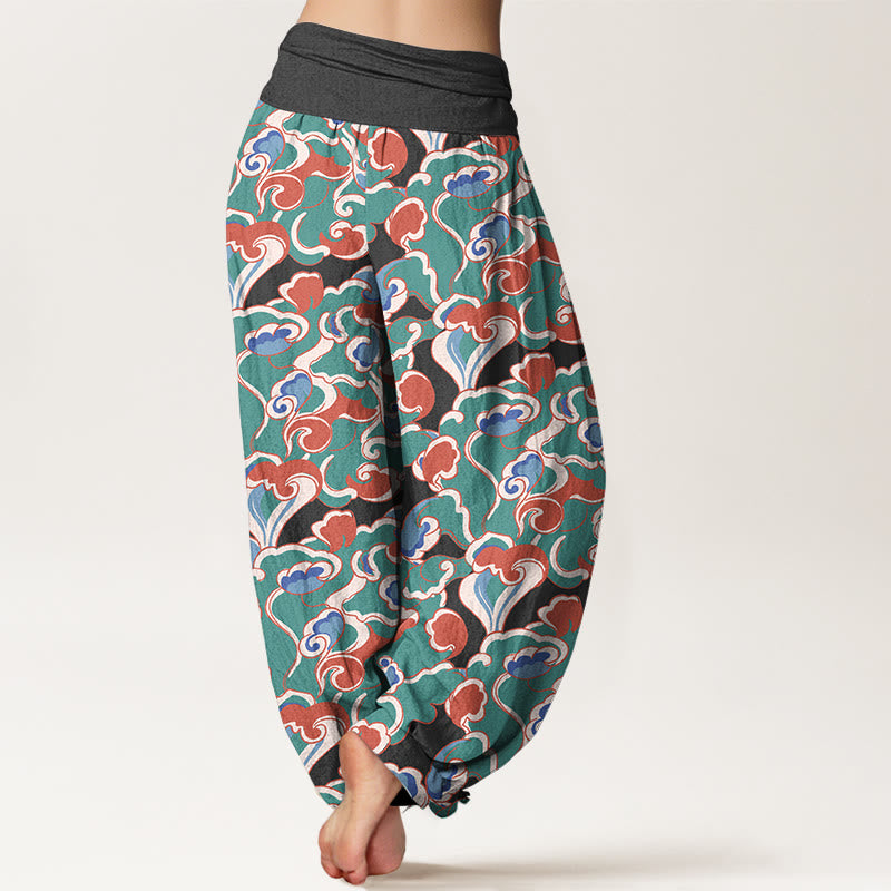 Pantalones Buddha Stones de algodón puro con diseño de nubes pequeñas y cintura elástica para mujer - image 6