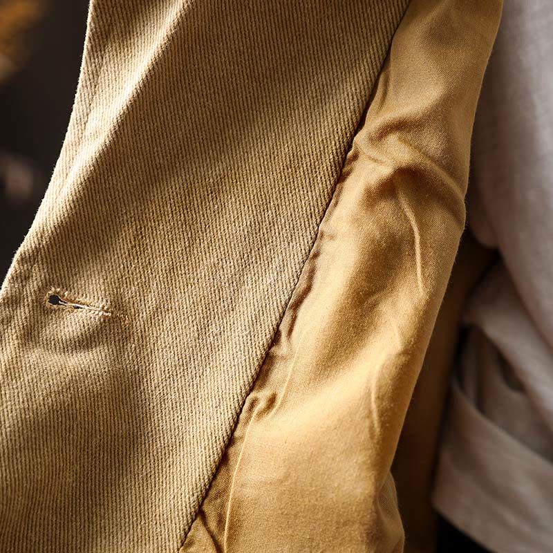 Chaqueta de algodón para mujer con bolsillos, cuello solapa, manga larga y botones, estilo primavera-otoño, con Buddha Stones - image 6