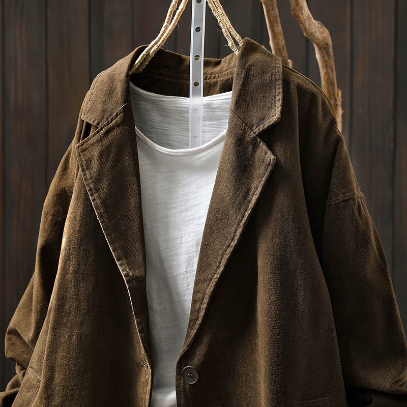 Chaqueta de algodón para mujer con bolsillos, cuello solapa, manga larga y botones, estilo primavera-otoño, con Buddha Stones - image 13