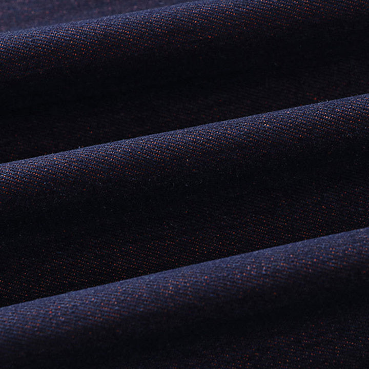 Chaqueta estilo kimono de algodón vaquero para hombre con mangas tres cuartos, abertura frontal y cordones de Buddha Stones - image 10