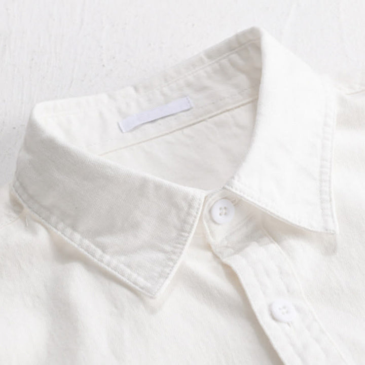 Camisa de algodón de manga larga para hombre con cuello alto, botones lisos y bolsillo decorativo con Buddha Stones - image 16