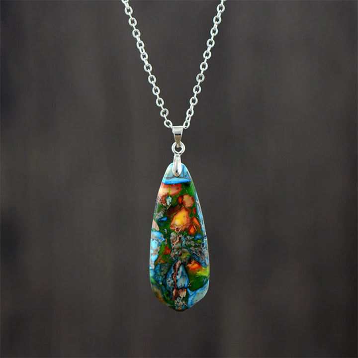 Collares y colgantes de la felicidad de la piedra del emperador y las Buddha Stones - Cadena blanca de piedra del emperador azul - image 5