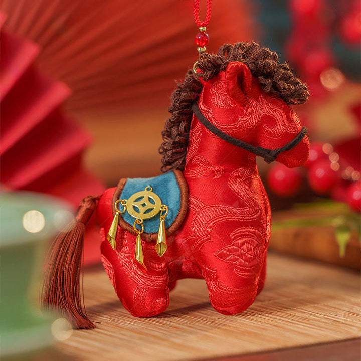 Decoración colgante con Buddha Stones, Año del Caballo, bordado con hilo rojo, Libertad - image 1