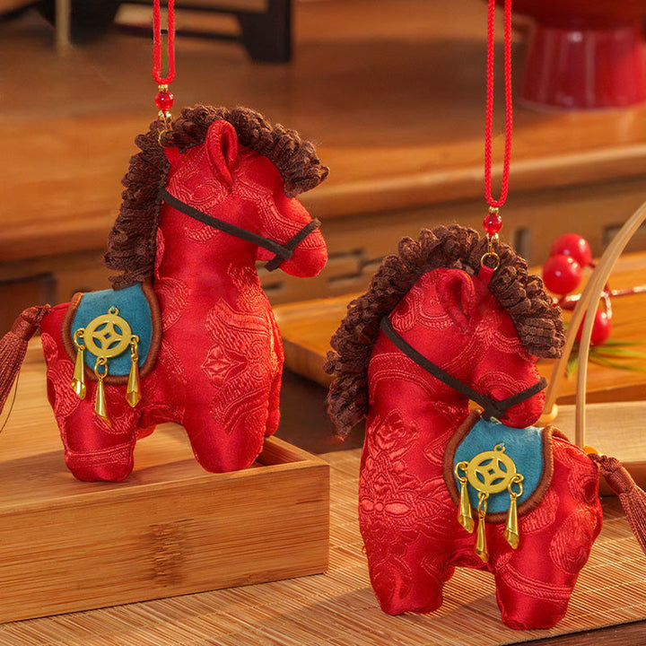 Decoración colgante con Buddha Stones, Año del Caballo, bordado con hilo rojo, Libertad - image 13