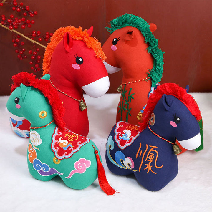 Buddha Stones Año del Caballo Cobre Hilo Rojo Carácter Fu Bordado Prosperidad Decoración del Hogar - image 36