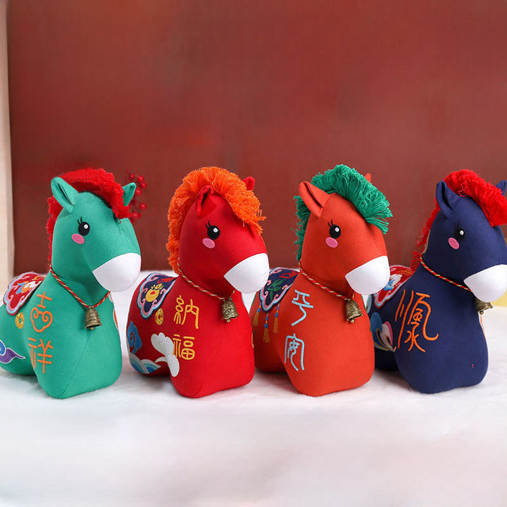 Buddha Stones Año del Caballo Cobre Hilo Rojo Carácter Fu Bordado Prosperidad Decoración del Hogar - image 35