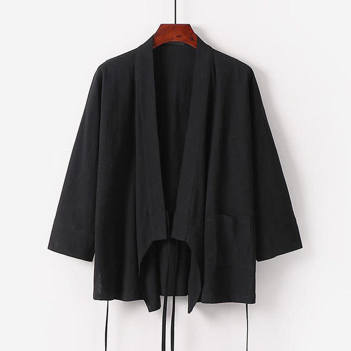 Conjunto de 2 piezas de kimono de algodón con cordones y pantalones anchos hasta los tobillos con bolsillos para hombre , con Buddha Stones - image 5