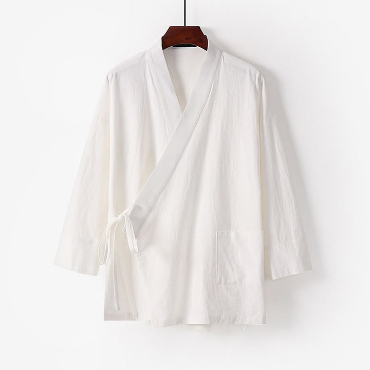 Conjunto de 2 piezas de kimono de algodón con cordones y pantalones anchos hasta los tobillos con bolsillos para hombre , con Buddha Stones - image 20