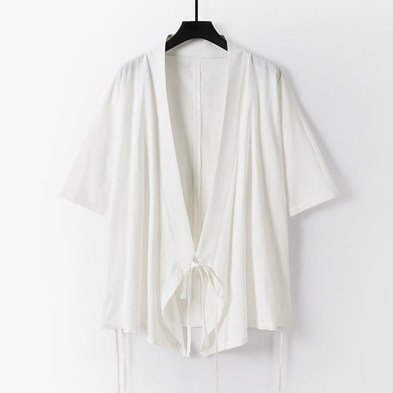 Conjunto de 2 Buddha Stones de kimono de algodón con cordones y mangas tres cuartos para hombre, con bolsillos y cordón ajustable, para meditación - image 11