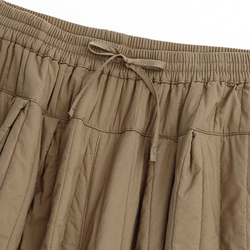 Pantalones harén de algodón para mujer con diseño de bloques de color liso de invierno y bolsillos de Buddha Stones - image 2