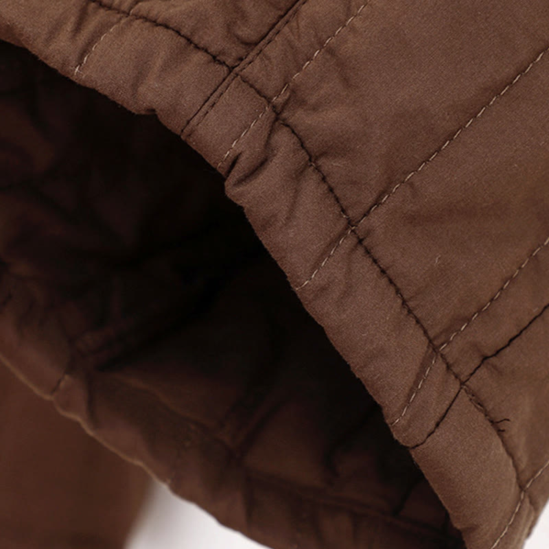 Pantalones harén de algodón para mujer con diseño de bloques de color liso de invierno y bolsillos de Buddha Stones - image 19