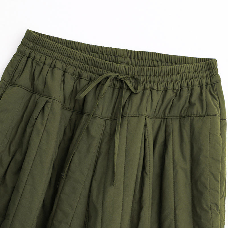 Pantalones harén de algodón para mujer con diseño de bloques de color liso de invierno y bolsillos de Buddha Stones - image 22