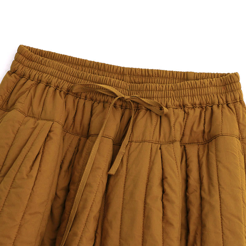 Pantalones harén de algodón para mujer con diseño de bloques de color liso de invierno y bolsillos de Buddha Stones - image 29