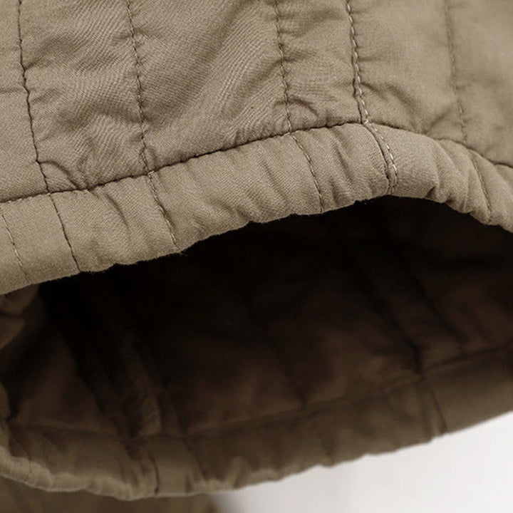 Pantalones harén de algodón para mujer con diseño de bloques de color liso de invierno y bolsillos de Buddha Stones - image 5