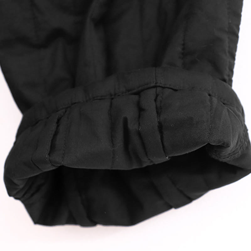 Pantalones harén de algodón para mujer con diseño de bloques de color liso de invierno y bolsillos de Buddha Stones - image 12