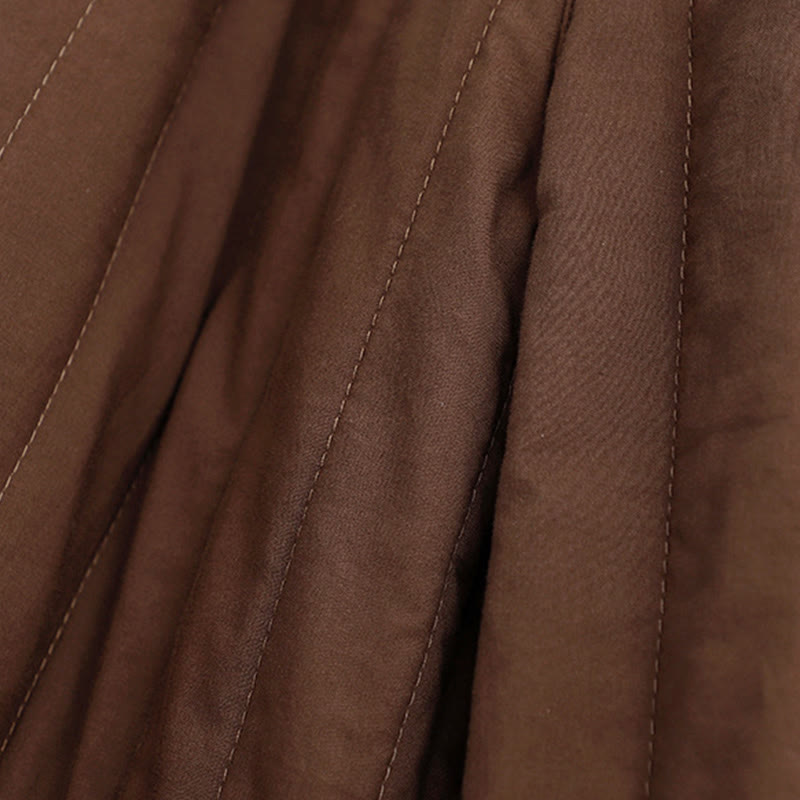 Pantalones harén de algodón para mujer con diseño de bloques de color liso de invierno y bolsillos de Buddha Stones - image 18