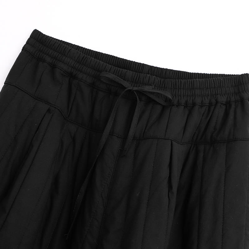 Pantalones harén de algodón para mujer con diseño de bloques de color liso de invierno y bolsillos de Buddha Stones - image 10