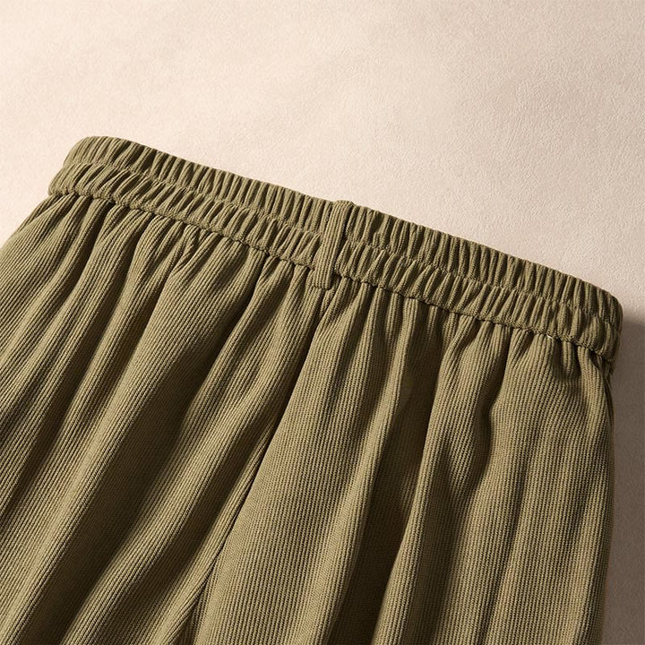 Pantalones harén de cintura alta con bolsillos para mujer de Buddha Stones Commute Fall Corduroy - image 3