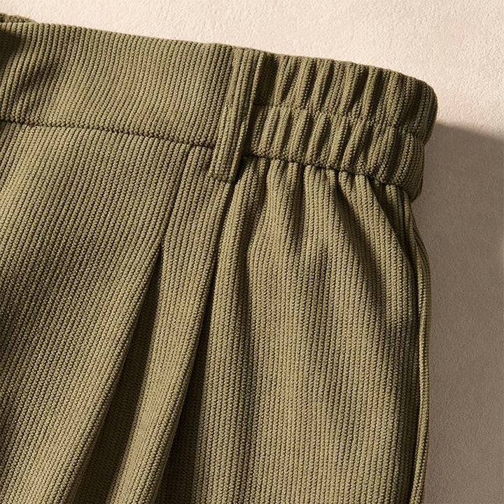 Pantalones harén de cintura alta con bolsillos para mujer de Buddha Stones Commute Fall Corduroy - image 7