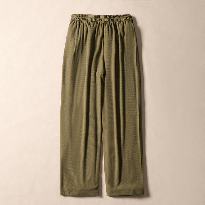 Pantalones harén de cintura alta con bolsillos para mujer de Buddha Stones Commute Fall Corduroy - image 1