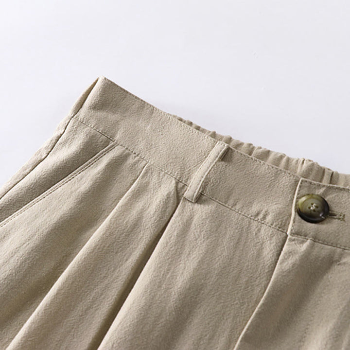 Pantalones rectos de algodón y lino con bolsillos para hombre, de Buddha Stones, para primavera y otoño. - image 2