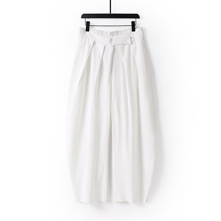 Pantalones de lino y algodón para hombre con diseño de Buddha Stones, pierna recta, cremallera y bolsillos. - Blanco - US/UK/AU54, EU64 (9XL) - image 10